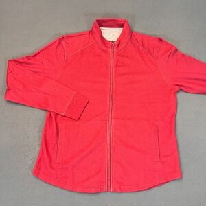 Johnnie-O Womens Size XL Tomi Full Zip Pullover Crimson Modal‎ Wrinkle Resistant